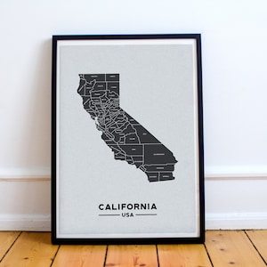 California Map Print // California Art Print // California Map // California Wall Art // California Gifts