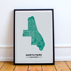 North Park Karte Drucken / / North Park Kunstdruck / / San Diego Karte / / San Diego Wandkunst / / San Diego Geschenke