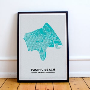 Pacific Beach Map Print // Pacific Beach Art Print // San Diego Carte // San Diego Wall Art // San Diego Gifts
