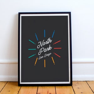 North Park Wall Print // North Park Art Print // San Diego Poster // San Diego Wall Art // San Diego Gifts