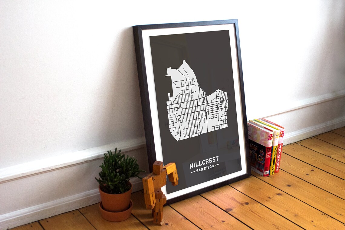 Hillcrest Map Print // Hillcrest Art Print // San Diego Map // Etsy