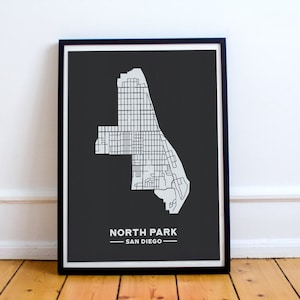 North Park Map Print // North Park Art Print // San Diego Map // San Diego Wall Art // San Diego Gifts