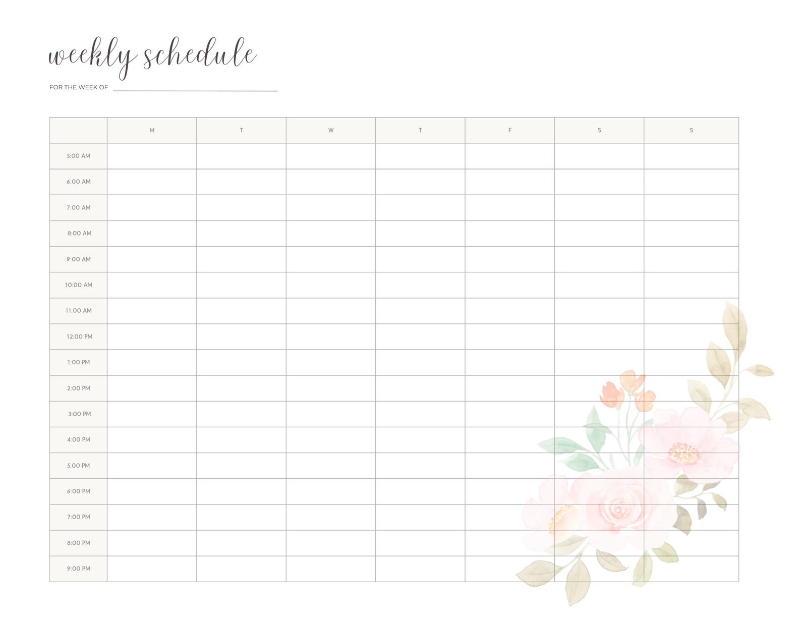 Printable Weekly Planner, Calendar, Schedule | Neutral Minimalist ...