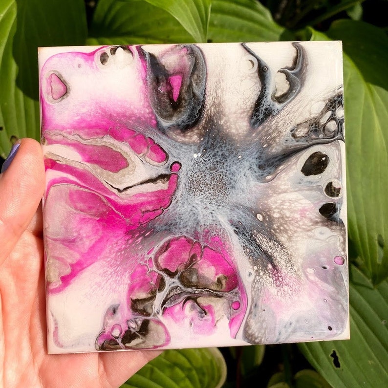 Pink and gold color burst coasters