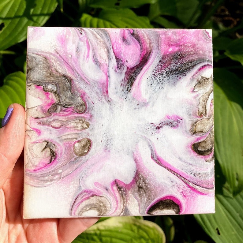 Pink and gold color burst coasters