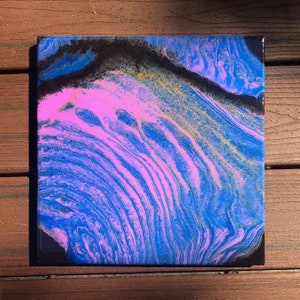 Pink and Blue Psychedelic Abstract Painting
