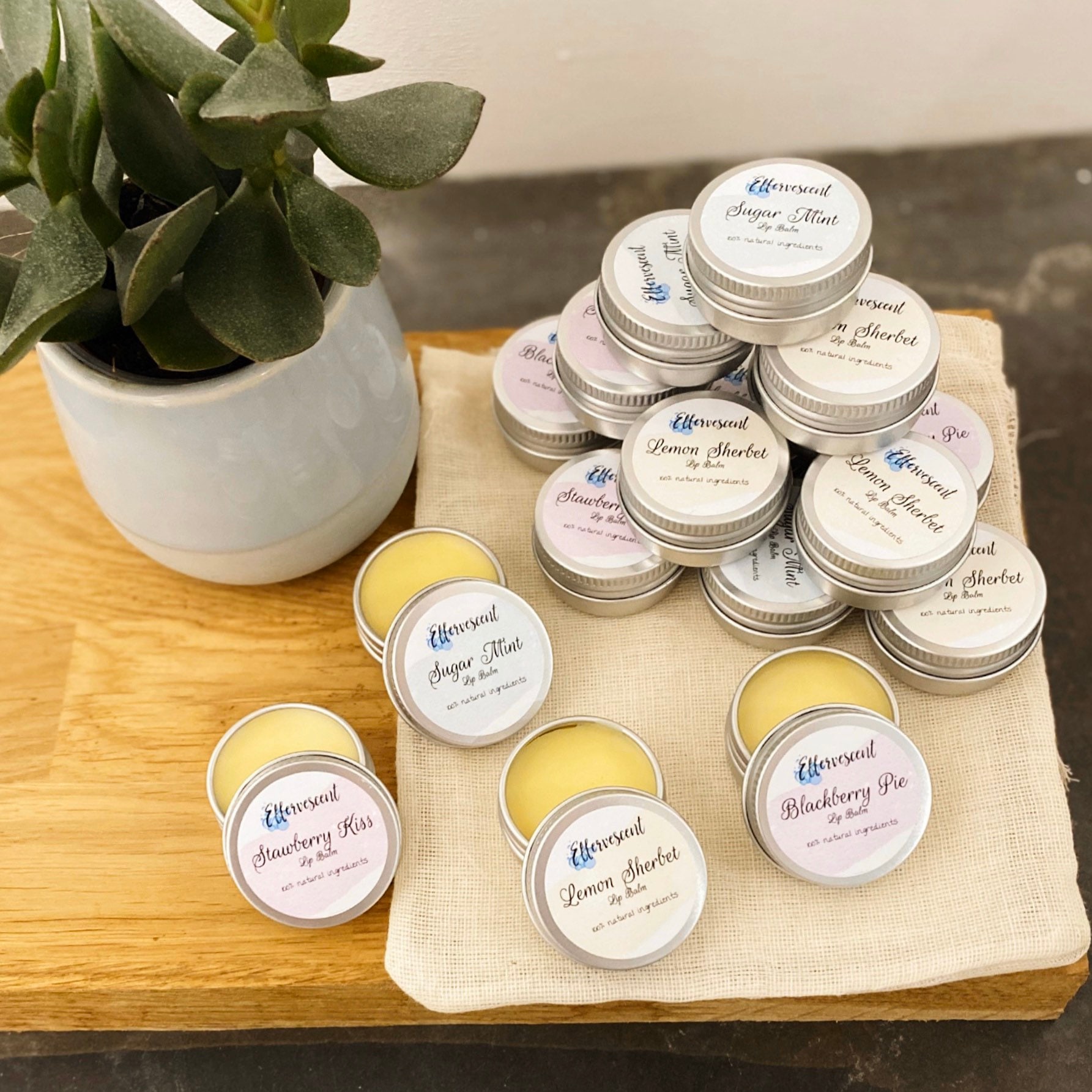 100 Natural Beeswax & Coconut Oil Lip Balms Set of Four Etsy