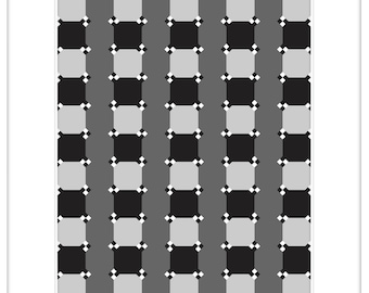 The Parallel Lines Illusion - the Münsterberg aka &#39;Cafe Wall&#39; Illusion - Optical Illusion Print, Wall Art, Print, Poster, Printable PDF+JPG