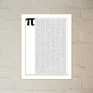 Pi to 3060 decimal places - Wall Art, Mathematical Print, PI Number printable art, Poster, Printable PDF+JPG - Instant Download