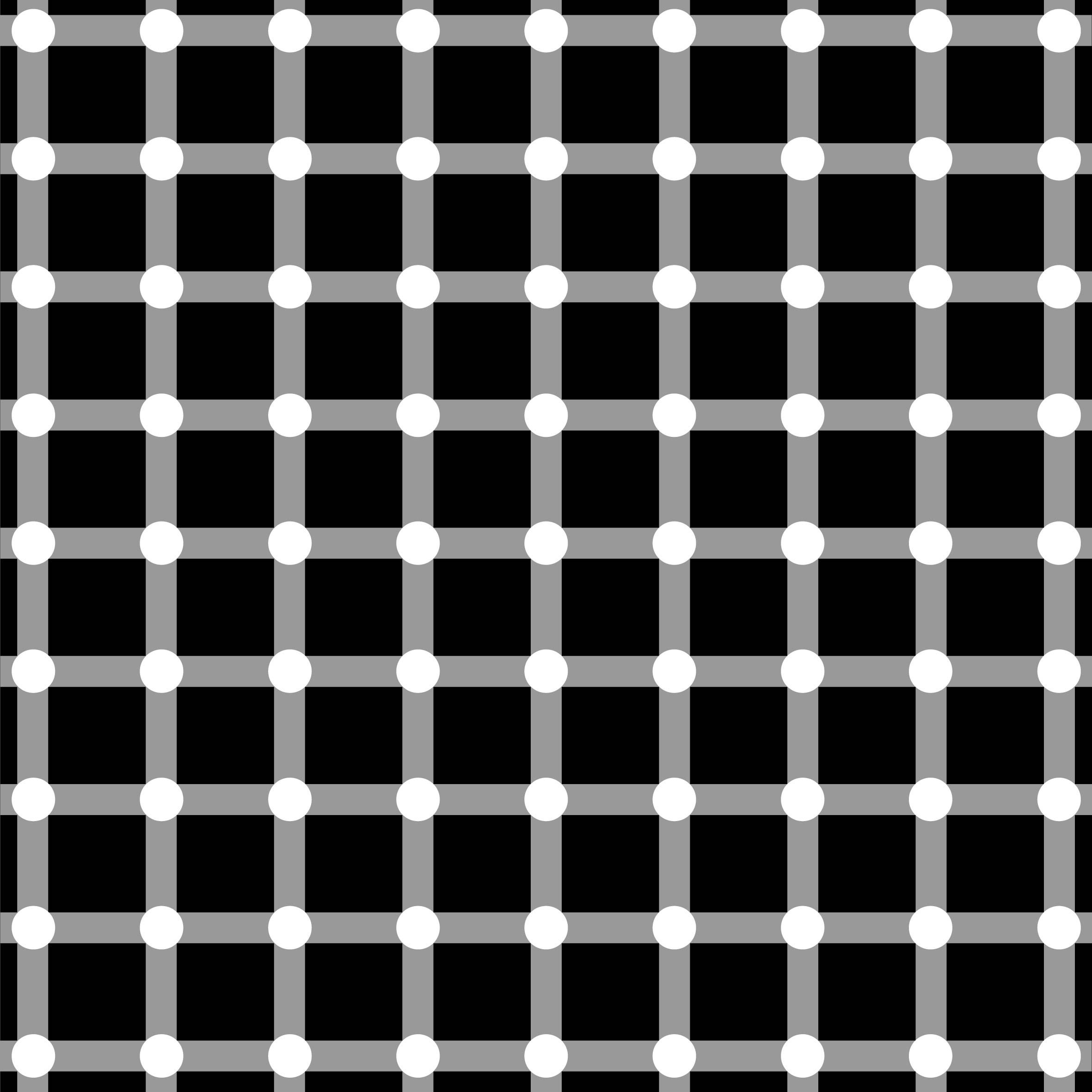 The Dot Illusion, a variation of Hermann's Grid - Watch the dots appear and disappear - Optical Illusion Poster, Wall Art, Print, Printable