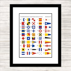 International Signal Flags V2 - Old Look - Nautical Wall Art Print, Poster, Printable PDF+JPG, Instant Download