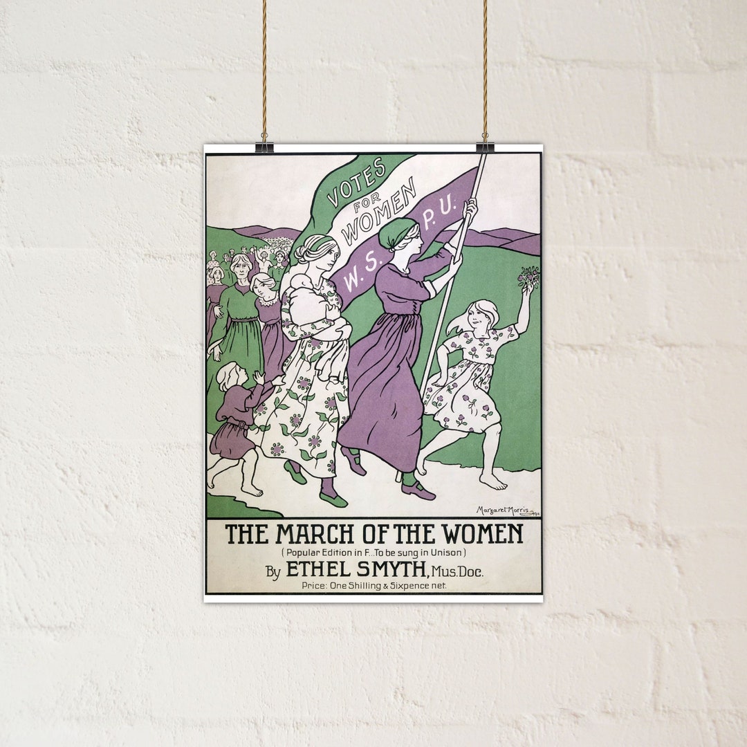 Vintage Women's Suffrage Poster: the March of the Women (printable PDF ...