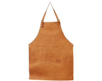 Rustic Leather Apron - Personalised - Distressed Finish Leather - Work Apron - Made in UK