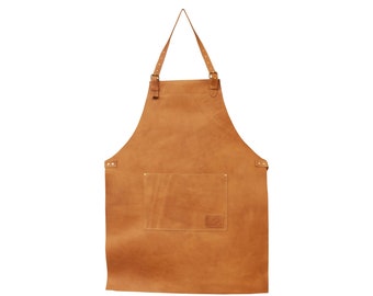 Personalised Leather Apron - Distressed Finish Leather - Work Apron - Made in UK