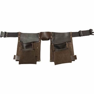 Deluxe Leather Tool Belt Pouch - Personalised - 8 Pockets - Made in UK