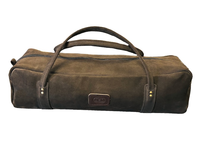 24" Deluxe Brown Suede Tool Bag - Holdall - Leather - FREE Personalisation - Connell of Sheffield