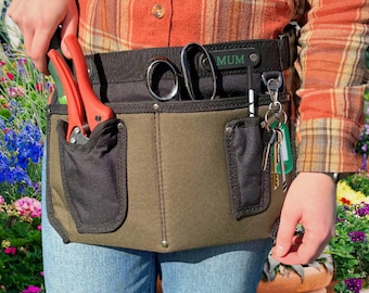 Green Polyester Gardening Apron / Tool Belt - FREE Personalisation - Made In UK