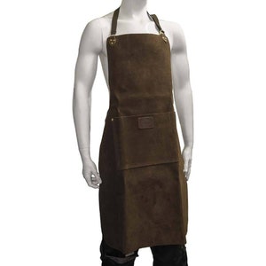 Leather Carpenters Apron - Deluxe Brown Suede - Front Pocket - 36 inch - Connell of Sheffield