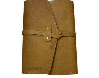 Personalised Leather Notebook / Artist Sketchpad - Refillable A5 Art Quality Paper - Distressed Leather Finish - Made in UK