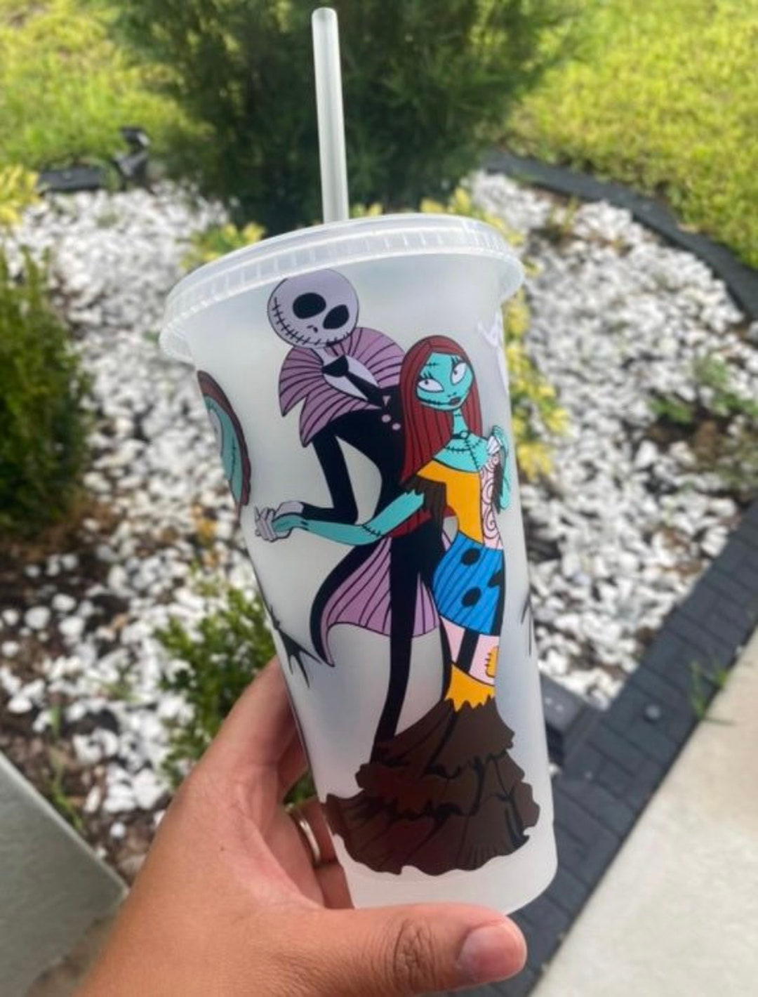 Nightmare Before Christmas Inspired Starbucks Cup Jack and Sally