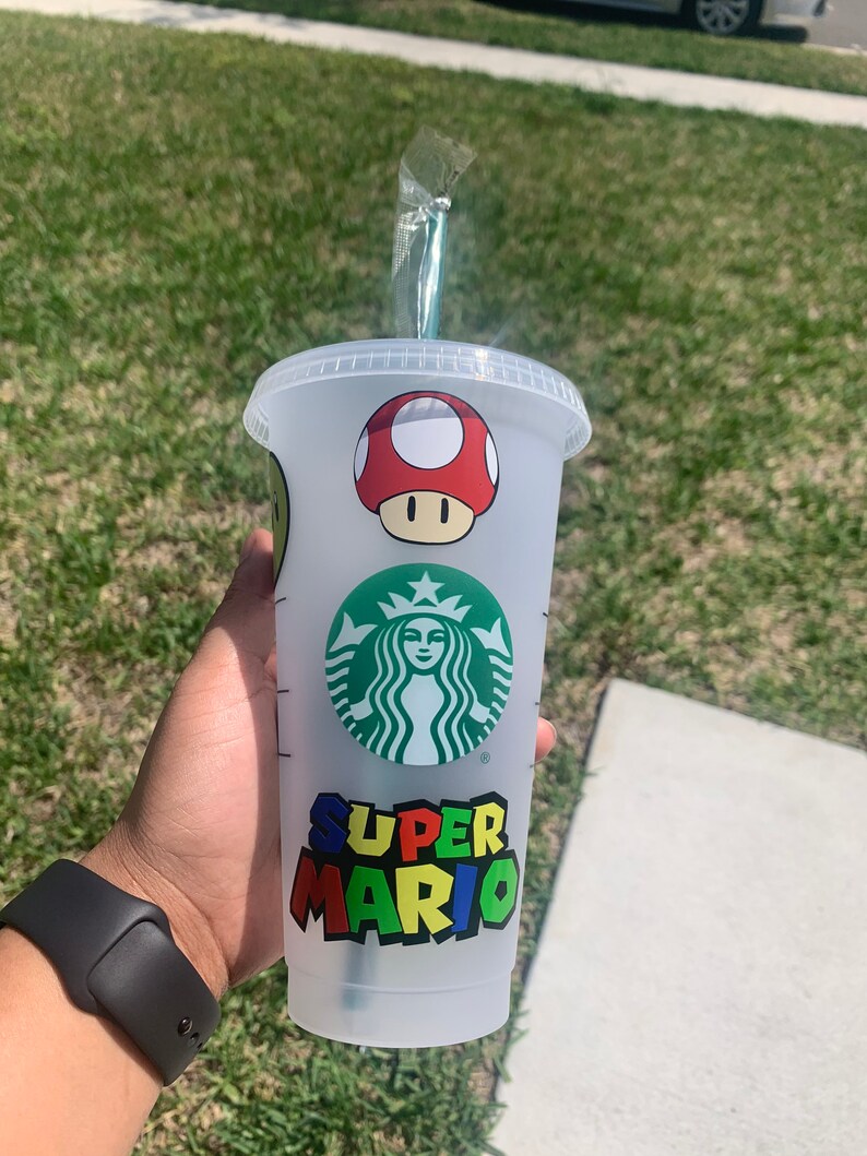 Super Mario Starbucks Cup Reusable Cold Cup Super Mario | Etsy