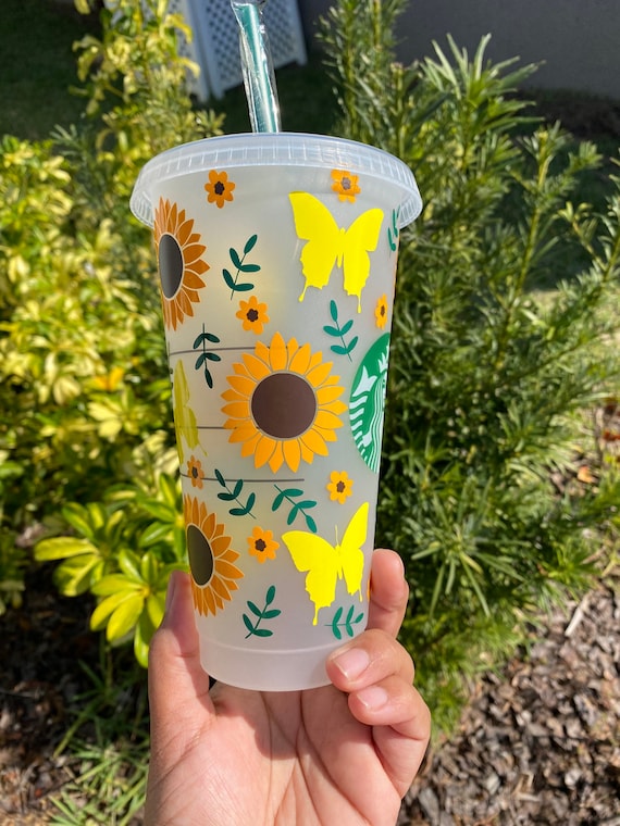 Starbucks stitch and angel Custom Venti Cup *Sealed*Reusable 24Oz Lid And  Straw