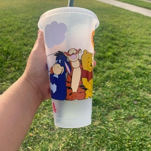 Winnie the pooh and friends starbucks cold cups|24 oz reusable cold cups | Disney inspired|