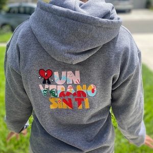 U verano sin ti hoodie | embroidery bad bunny | bad bunny hoodie |bad bunny embroidered hoodie |bad bunny apparel | bad bunny album |