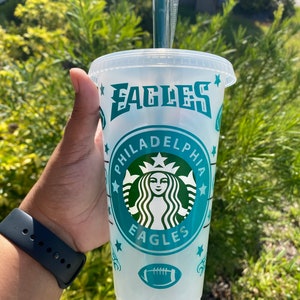 Philadelphia eagles inspired Starbucks cup | Father’s Day gift | 24 oz reusable cold cup | football teams | gift ideas | sport cups |