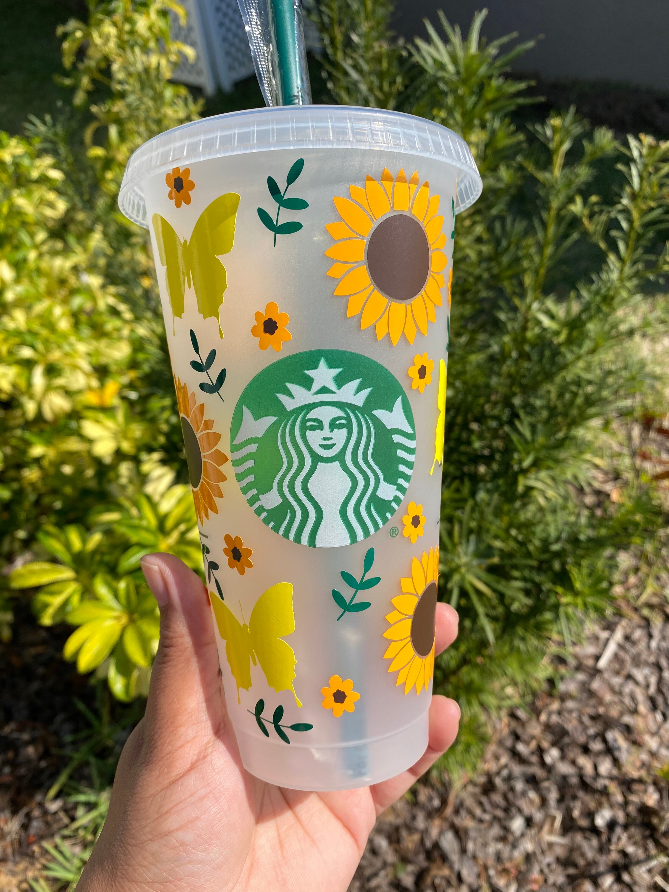 Personalized Sunflower + Butterflies Starbucks Reusable Cup – Charlotte's  Paper Company