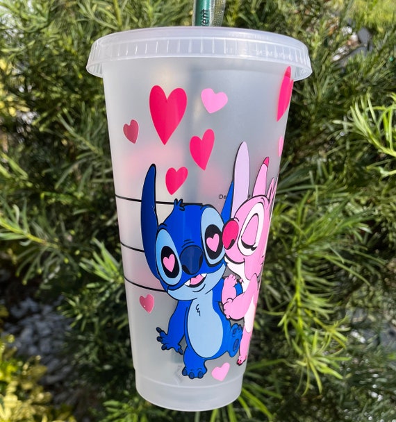 Starbucks stitch and angel Custom Venti Cup *Sealed*Reusable 24Oz Lid And  Straw