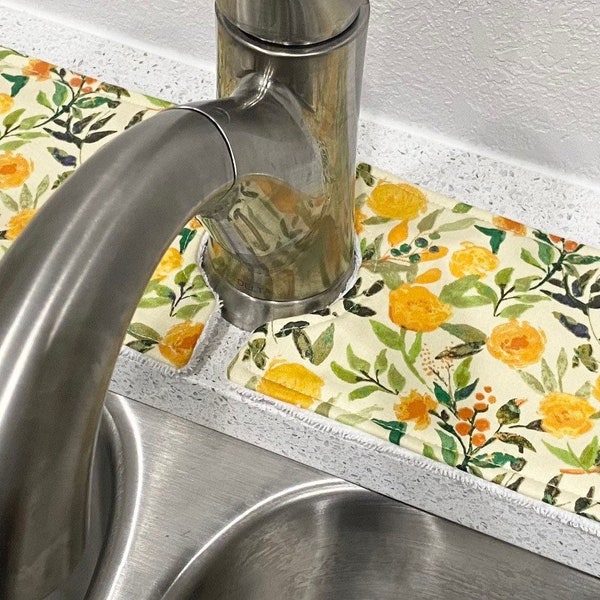 Kitchen Faucet Drip Catcher / RV Kitchen Decor Spring, Summer / Splash Guard / Many Patterns