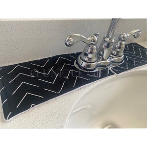 3 Hole, Oval Hole, Round Hole Splash Catcher | Bathroom, Kitchen Faucet Mat | Drip Catcher | RV | Counter protection | 3ply