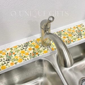 Kitchen Faucet Splash Catcher / Kitchen Decor Spring, Summer / Drip Catcher / Many Patterns