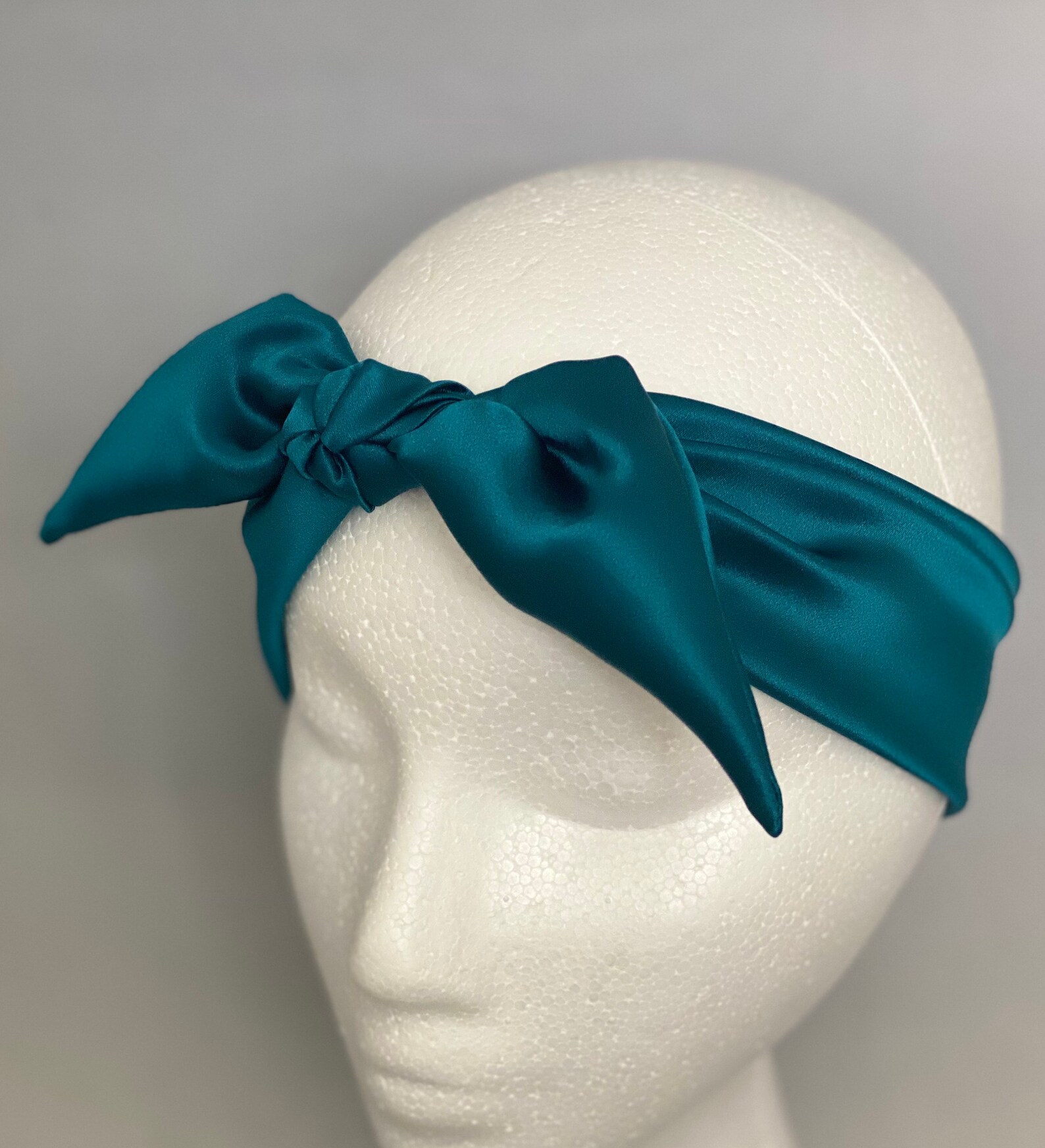 Pure Silk Headband / Teal Silk Headband / Tie headband/ Women Etsy