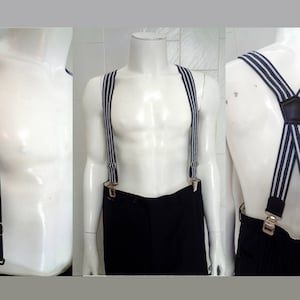 Men&#39;s\Women&#39;s\Unisex striped with X-Back (4 Clips) adjustable Elastic Pants Suspenders (Wide 35mm), Braces fits Height 4.75 to 6.56ft ft