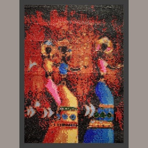 Finished 5d diamante painting ready for framing. Diamond embroidery art mosaic. Handmade wall hanging picture. Mosaic painting.