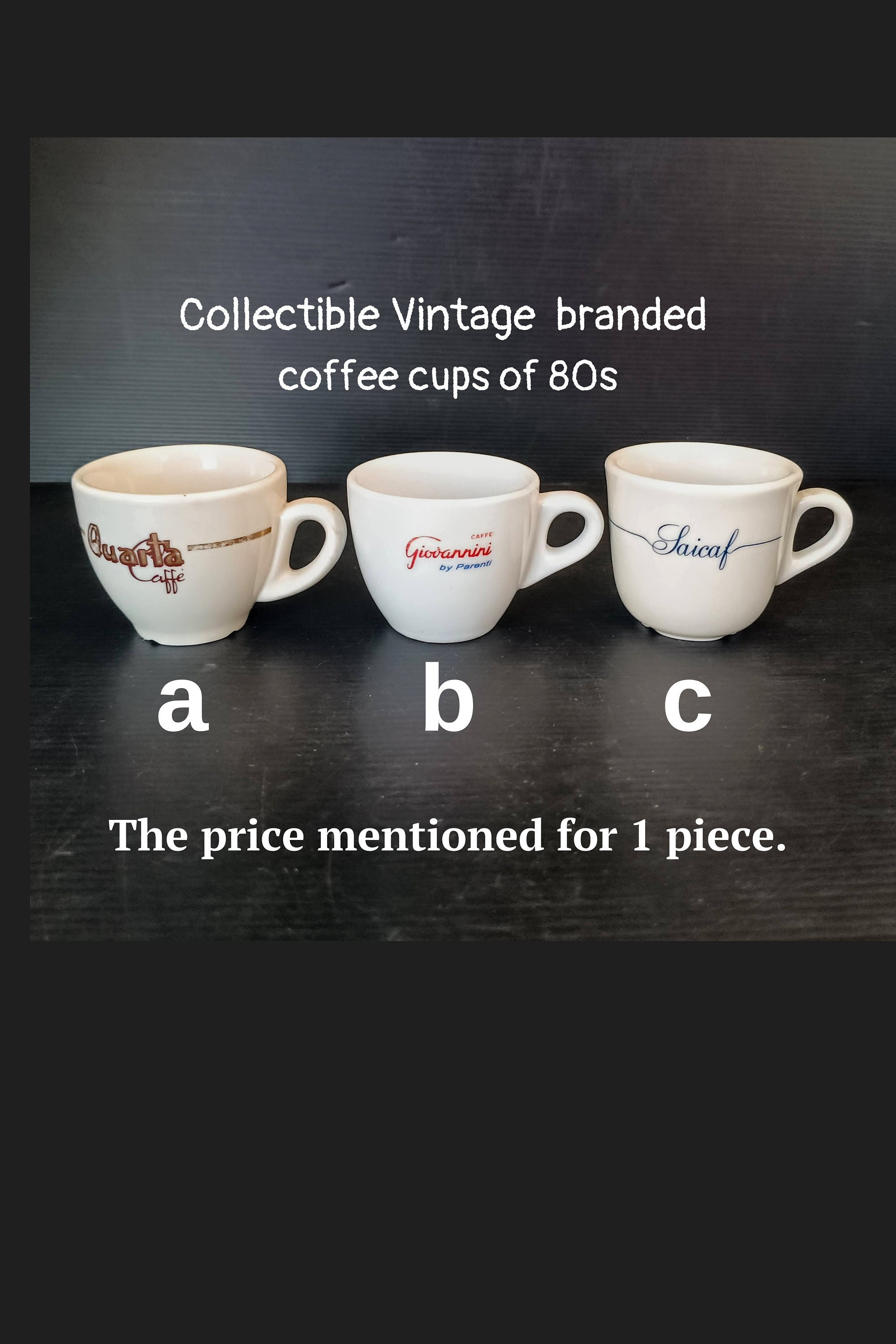 Collectible Vintage Classic Heavy White Porcelain Branded Coffee