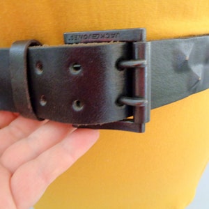 Vintage Italian Black relief Leather Belt, Genuine Leather Unisex Dressing Belt, wide belt 114cm\44,9&quot; long