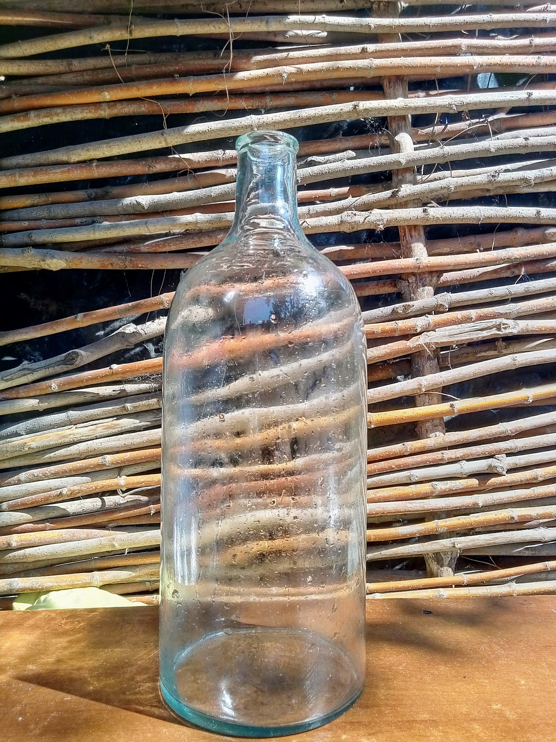Vintage big glass bottle Extra large old glass bottle Retro Etsy