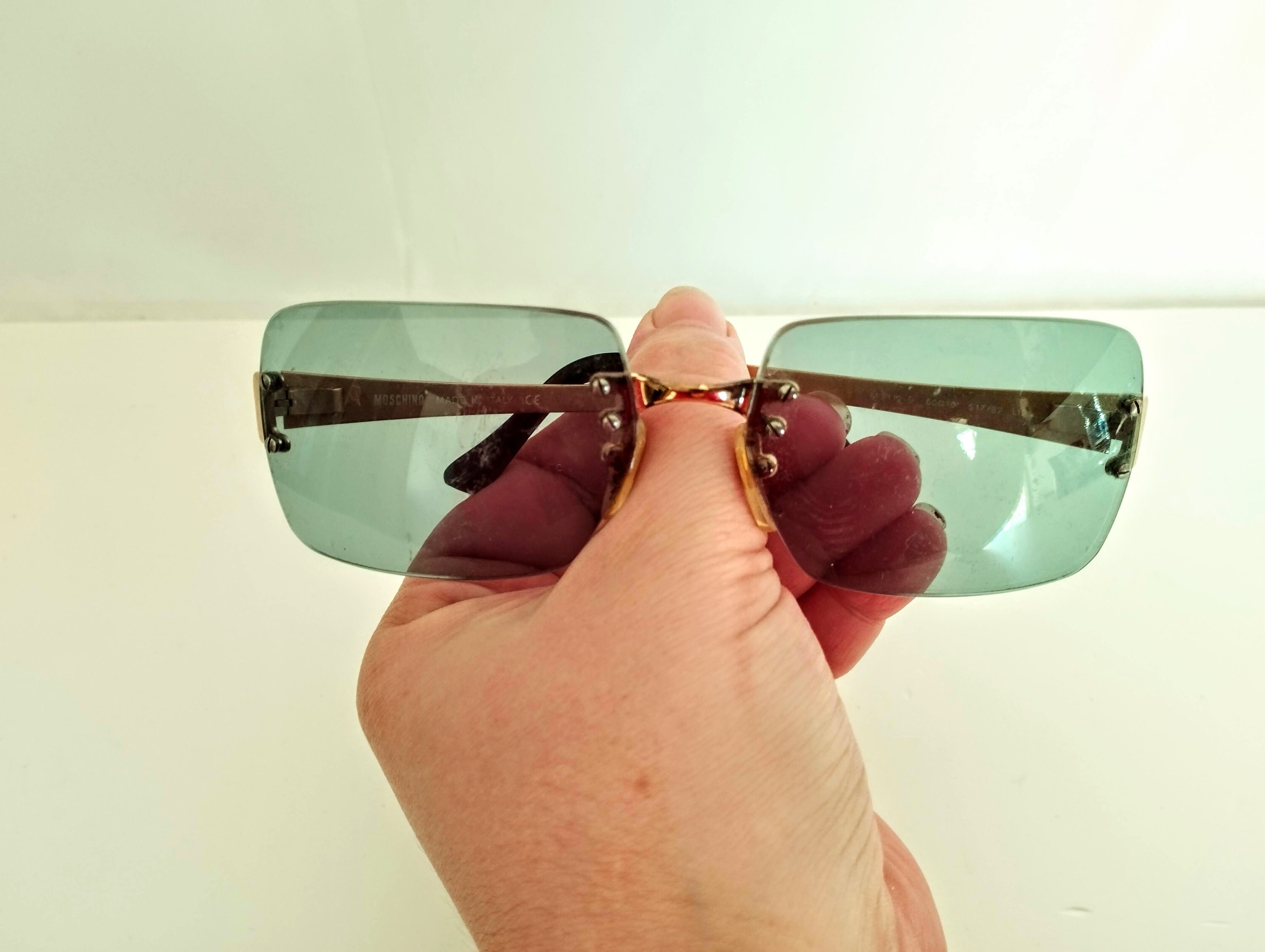 Moschino Crystal-Studded Yellow Sunglasses Moschino Black Studded Side Cat-Eye Sunglasses | FOMO main image 4