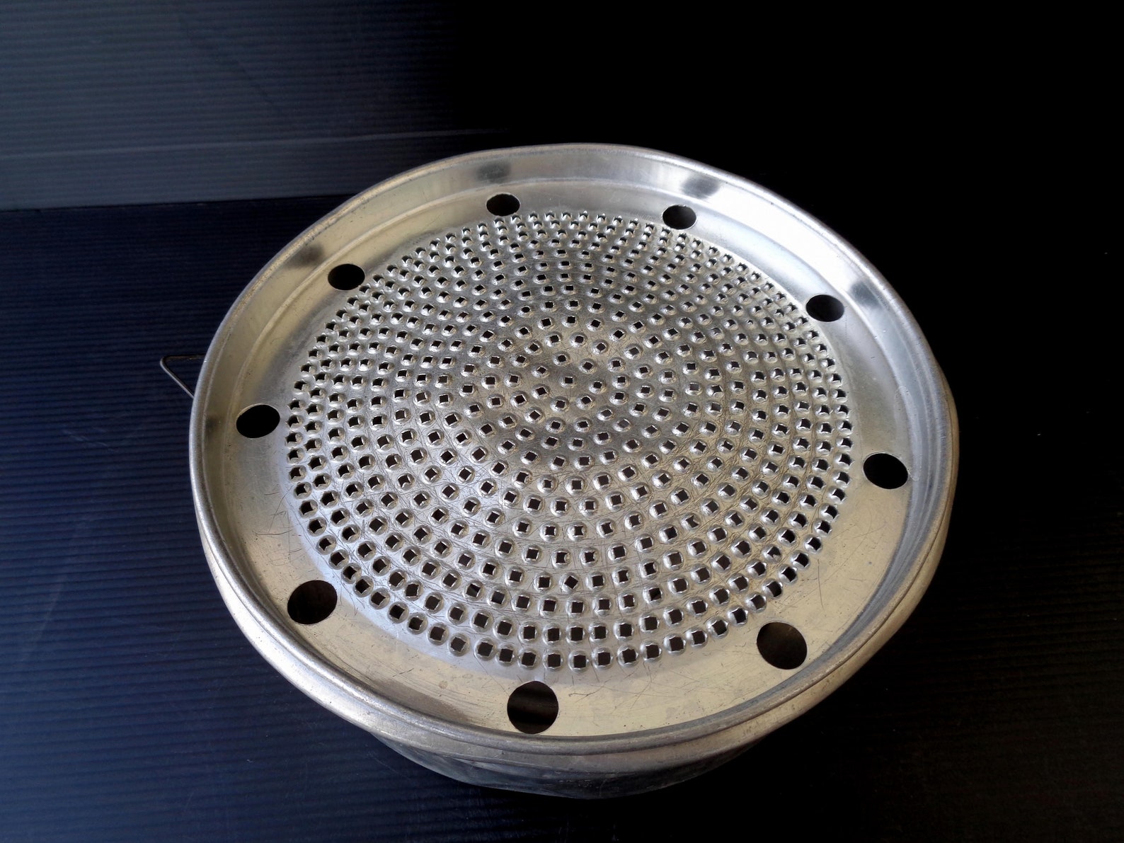 Italian Vintage round aluminum cheese grater box for Parmesan. Etsy