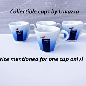 Collectible Vintage heavy white porcelain bar coffee cup branded LavAzza. Classic Coffee espresso mug Made in Italy