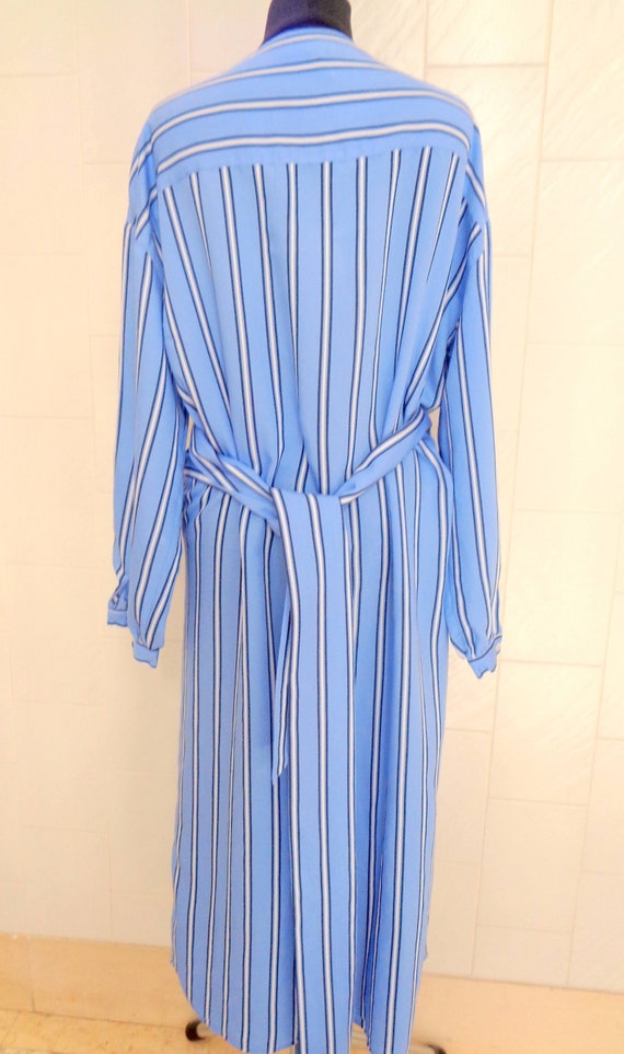 Vintage Cotton Unisex Bathrobe\dressing Gown With Striped Pattern Made in  Turkey in Blue/white/black Tone for 12 US/44 EU Size. Home Robe - Etsy