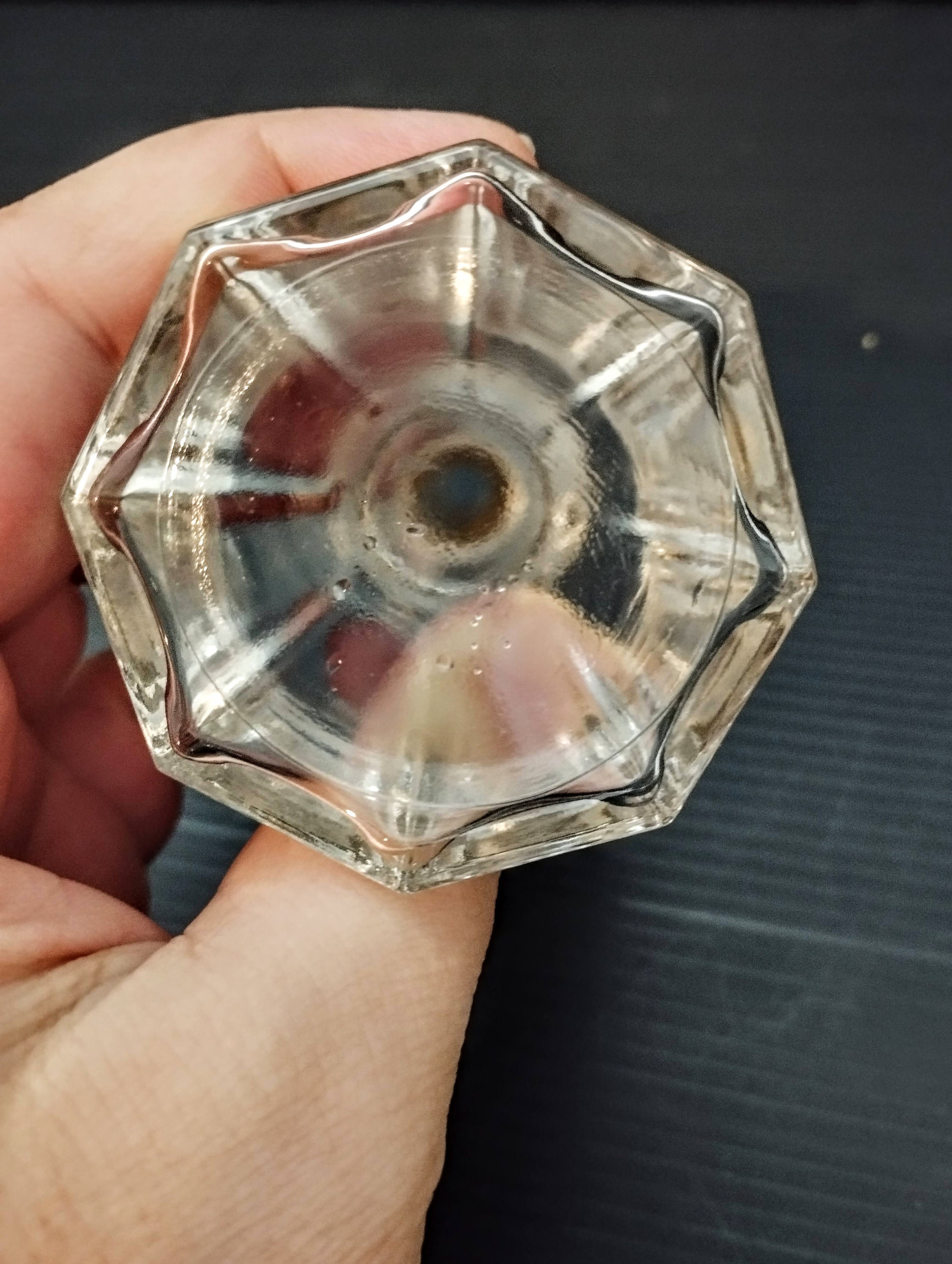 Italian Vintage Decorative Glass Bottle Stopper, Retro Carved Glass