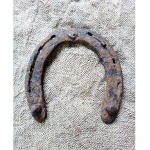 Antique Original Relic WWI Vintage Iron Horseshoe, Good Luck mascot WW1 Horseshoe, Old Rustic rusty Horseshoe for Home or farmhouse decor
