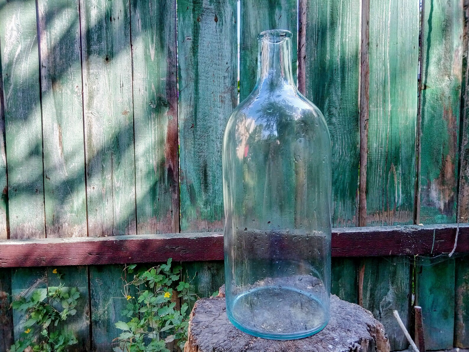 Vintage big glass bottle Extra large old glass bottle Retro Etsy