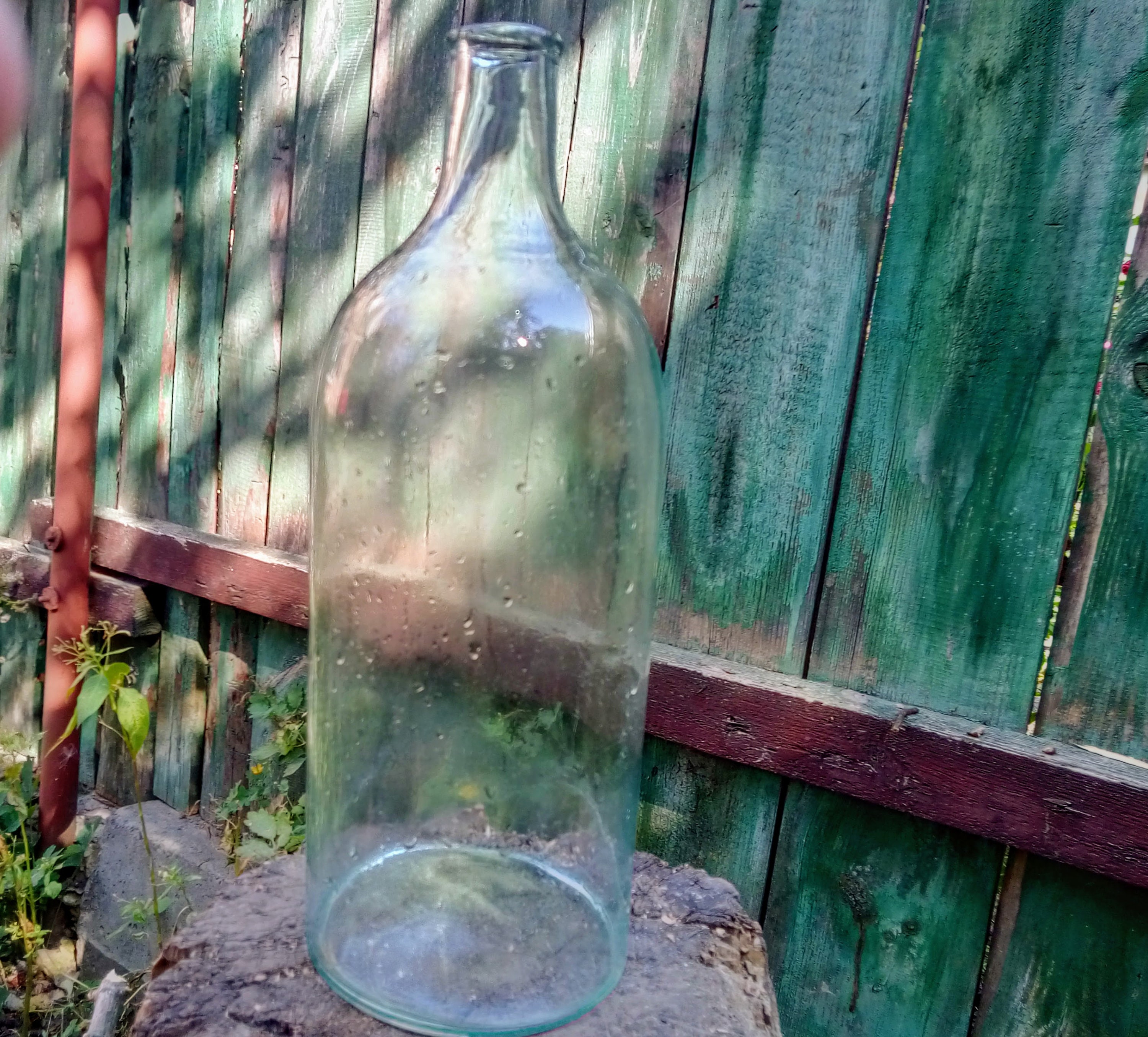 Vintage big glass bottle Extra large old glass bottle Retro Etsy