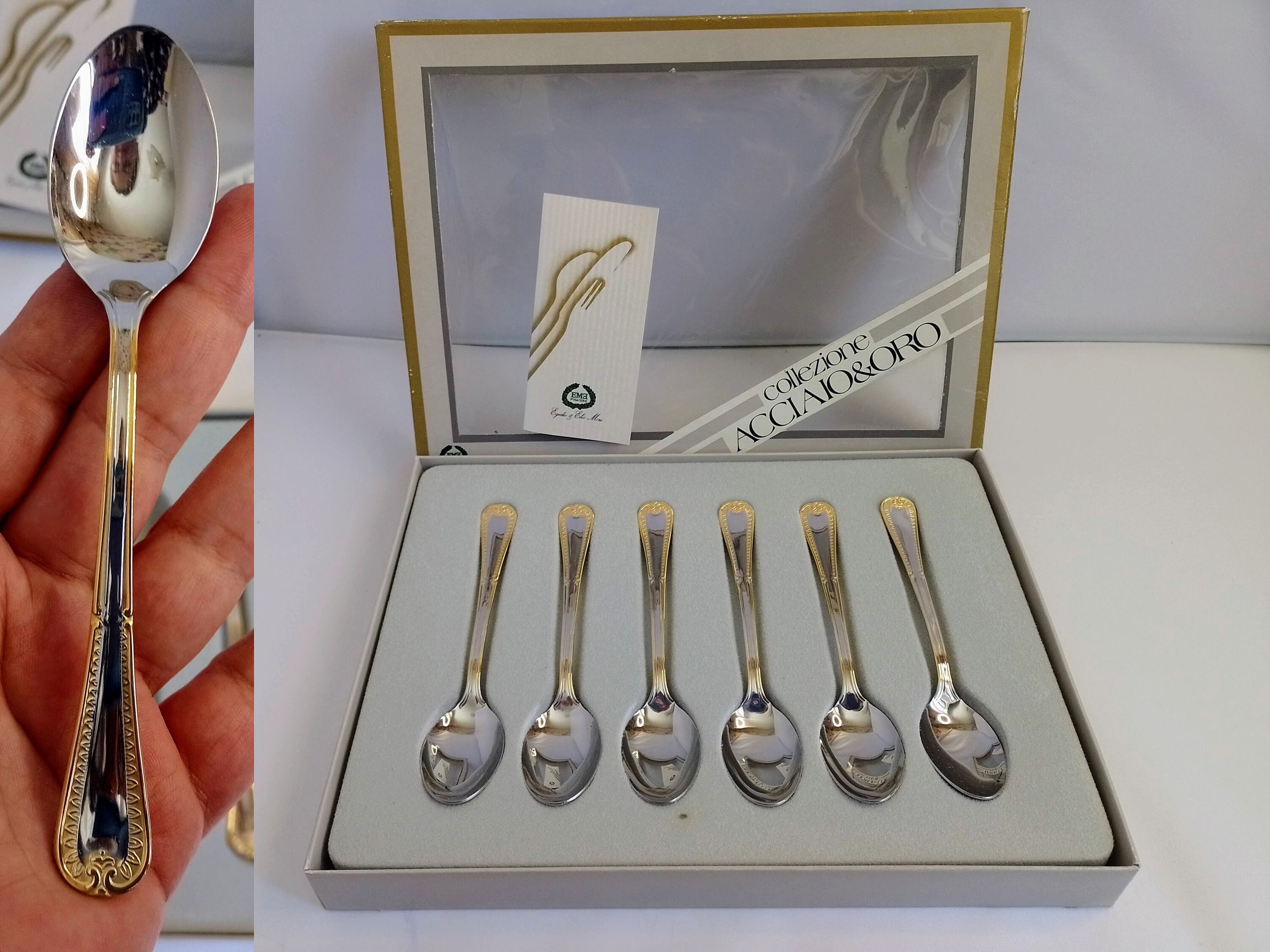 Di alta qualità di natale 304 in acciaio inox oro cucchiaio da caffè Set forchet