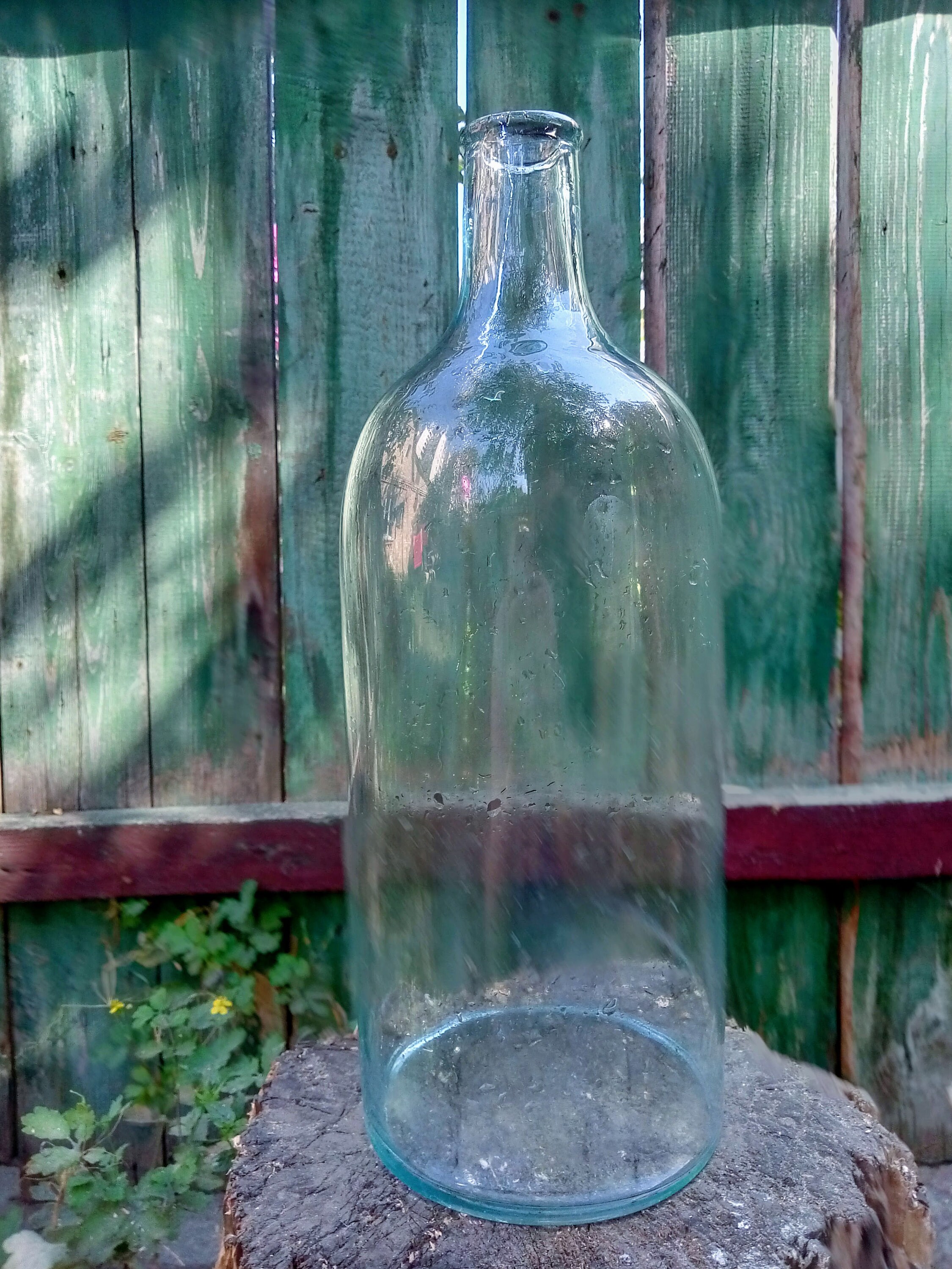 Vintage big glass bottle Extra large old glass bottle Retro Etsy